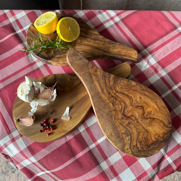 Set of 3 Mediterranean Serving Boards Olivewood