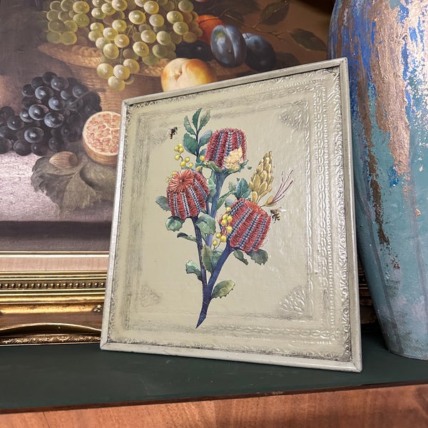 Floral Wall Hanging Made from Upcycled Table Top