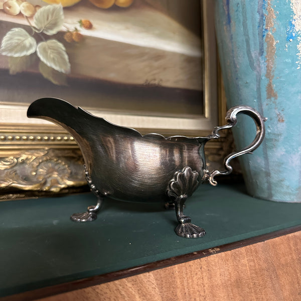 Antique Gravy Boat Silver Plated Claw Feet Manoah Rhodes & Sons 2777