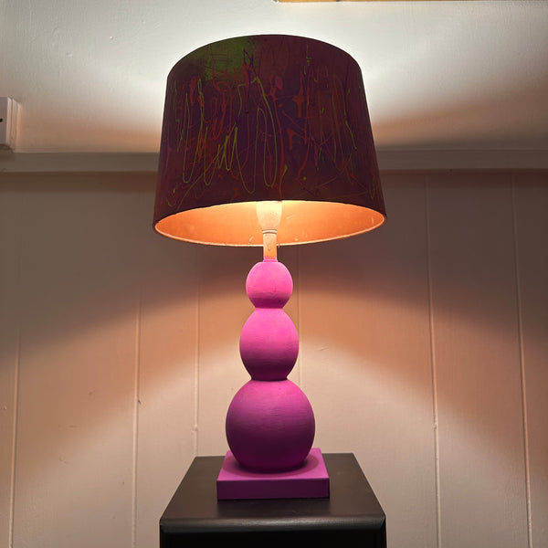 Painted Table Lamp Neon Colours Abstract Contemporary Style