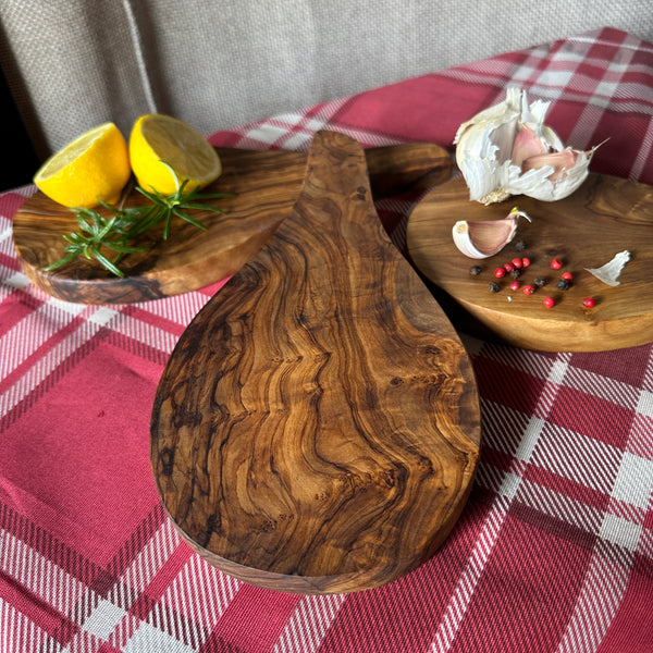 Set of 3 Mediterranean Serving Boards Olivewood