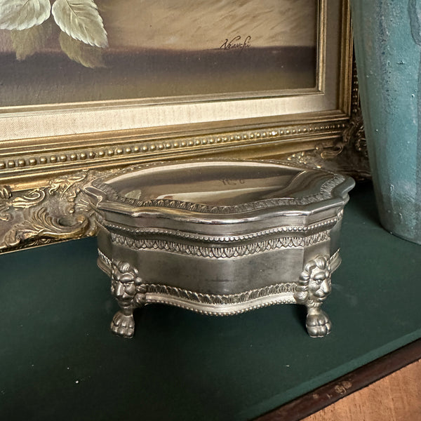 Silver Plated Jewellery Box with Red Velvet Inside