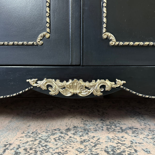 Painted Double Wardrobe Olympus Furniture French Style Wardrobe Black & Gold