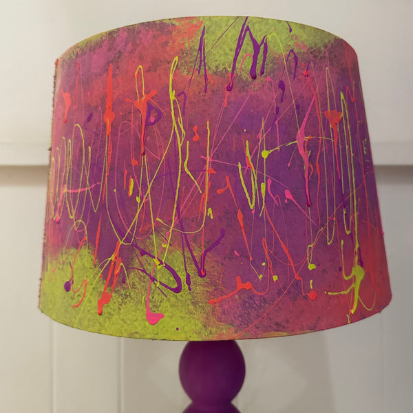 Painted Table Lamp Neon Colours Abstract Contemporary Style