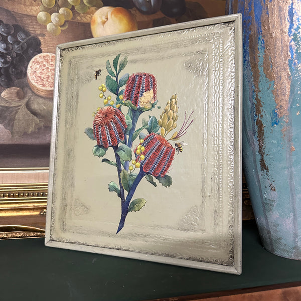 Floral Wall Hanging Made from Upcycled Table Top