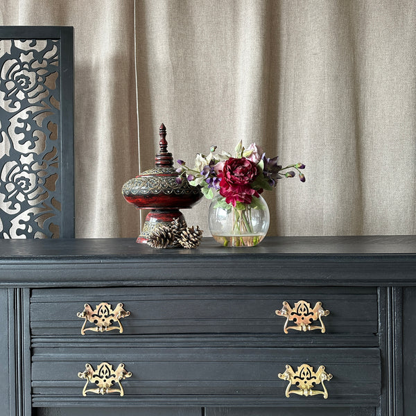 Painted Antique Sideboard Victorian Sideboard Heavily Carved Commission Order