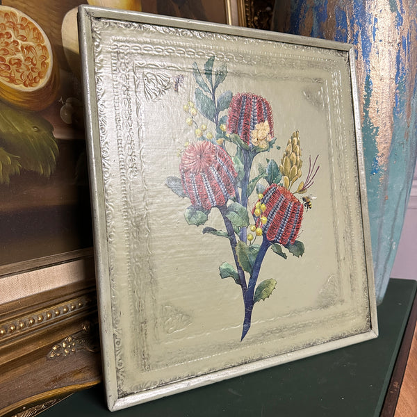 Floral Wall Hanging Made from Upcycled Table Top