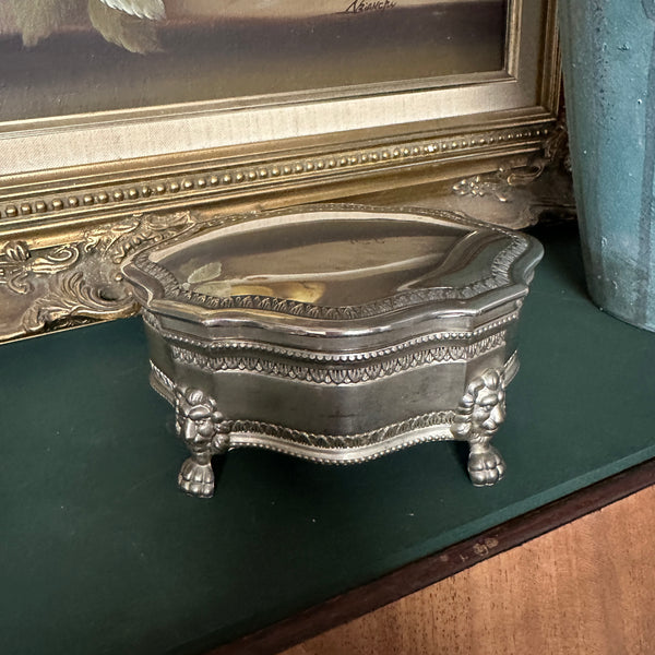 Silver Plated Jewellery Box with Red Velvet Inside