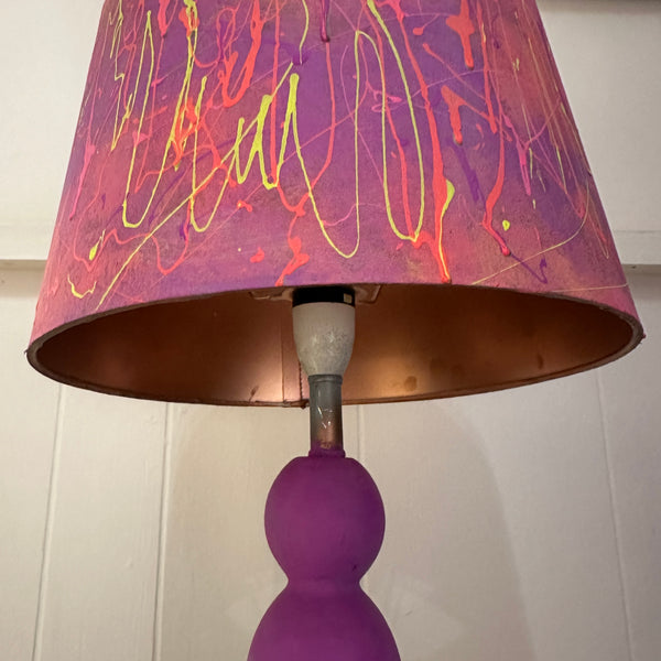 Painted Table Lamp Neon Colours Abstract Contemporary Style