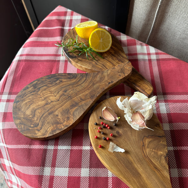 Set of 3 Mediterranean Serving Boards Olivewood