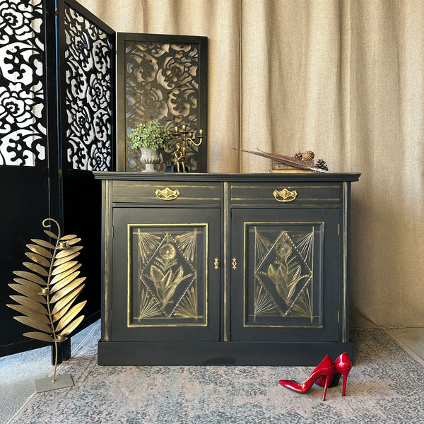 Painted Edwardian Cabinet Small Sideboard