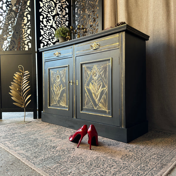 Painted Edwardian Cabinet Small Sideboard
