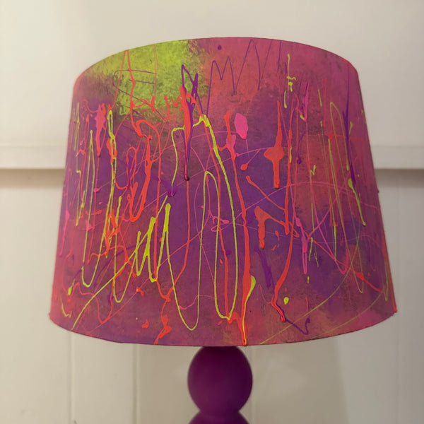 Painted Table Lamp Neon Colours Abstract Contemporary Style