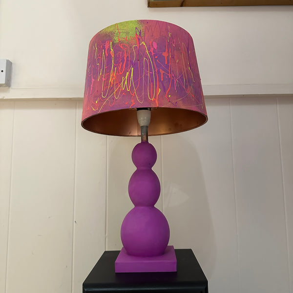 Painted Table Lamp Neon Colours Abstract Contemporary Style