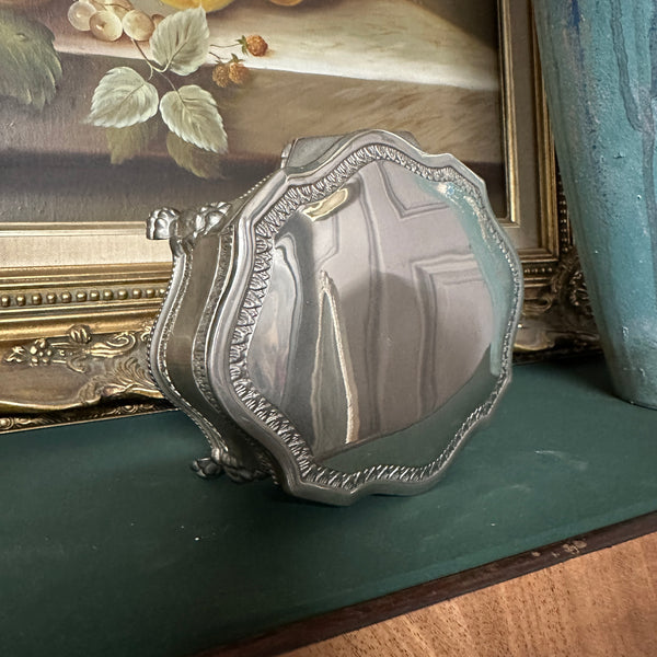 Silver Plated Jewellery Box with Red Velvet Inside