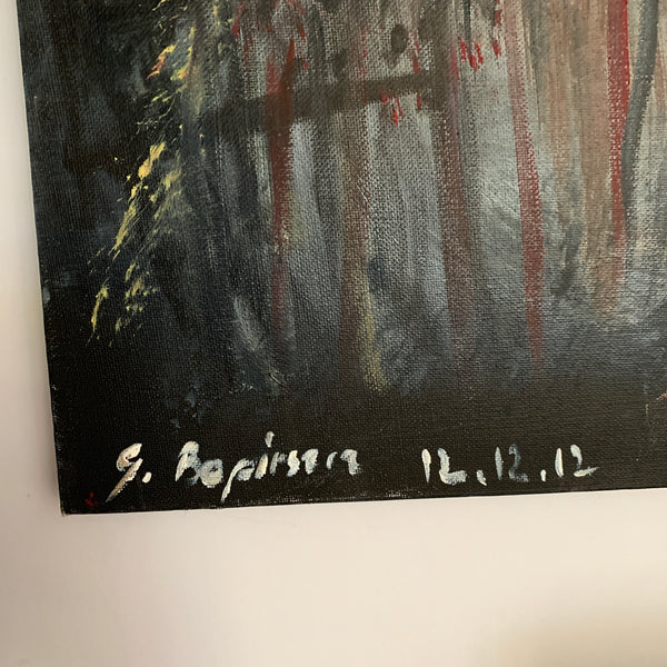 Large Acrylic Painting on Canvas Signed by Artist G. Bepirszcz