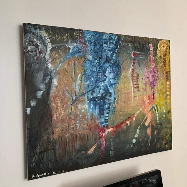 Large Acrylic Painting on Canvas Signed by Artist G. Bepirszcz