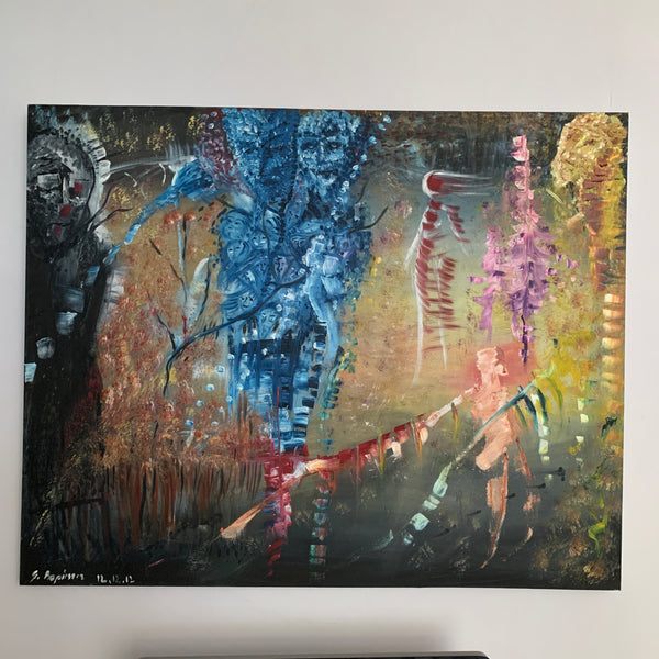 Large Acrylic Painting on Canvas Signed by Artist G. Bepirszcz