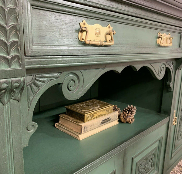 Painted Edwardian Sideboard Solid Oak Carvings Commissions Welcome