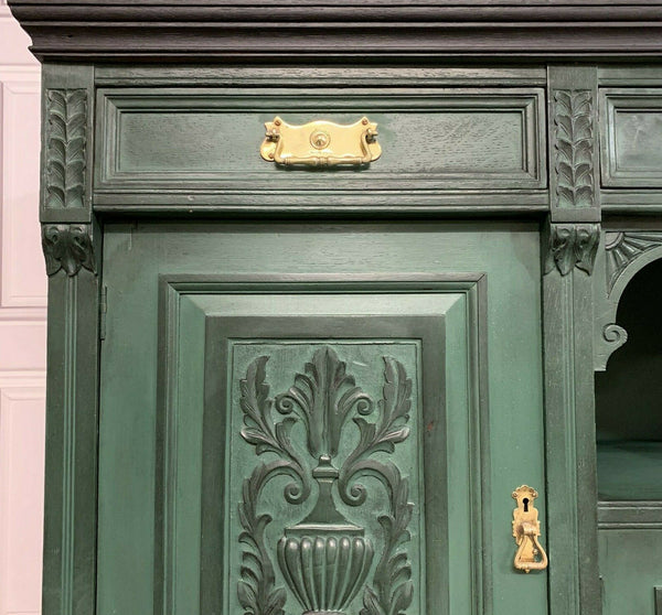Painted Edwardian Sideboard Solid Oak Carvings Commissions Welcome