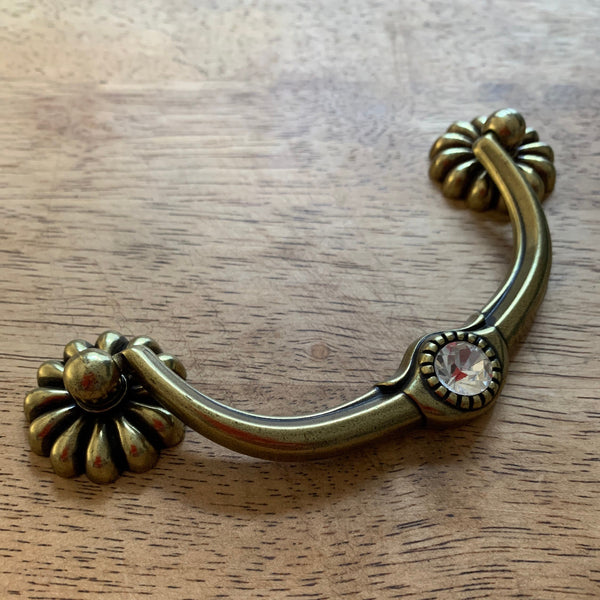 Ornate Cabinet Pulls Solid Brass Diamonte