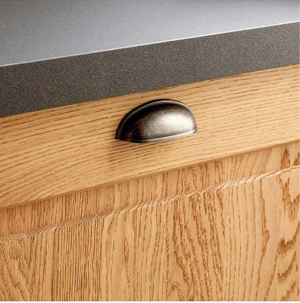 Cup Handles Brushed Steel Effect Farmhouse Style