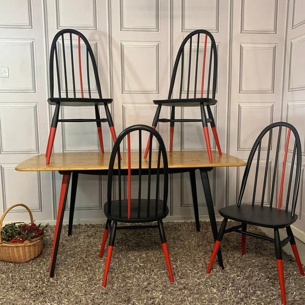 Ercol Dining Table and Chairs Black and Red Resin Table Design Kisses Commission Order