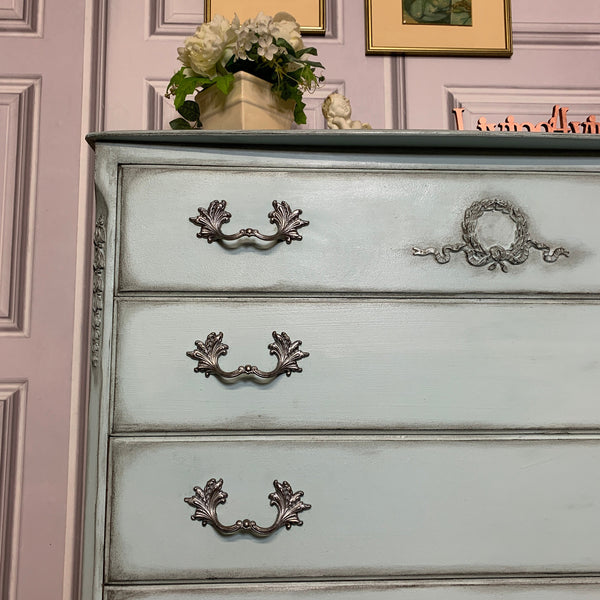 French Style Chest of Drawers Louis Style Drawers Duck Egg Blue