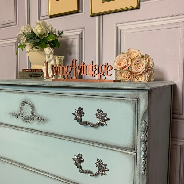 French Style Chest of Drawers Louis Style Drawers Duck Egg Blue