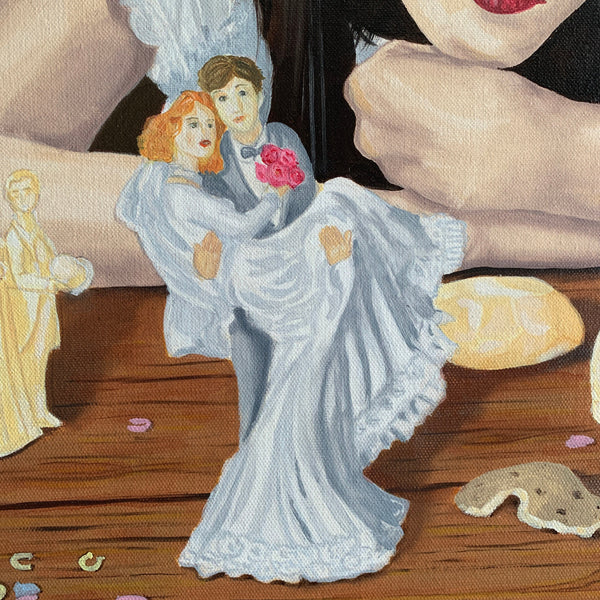 Original Michael McEvoy Oil Painting Wedding Planner Oil on Canvas Framed