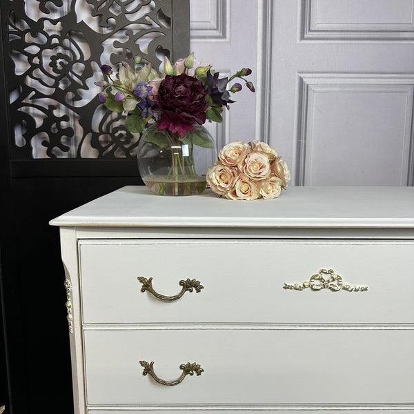 French Style Chest of Drawers Louis Style Drawers Painted White Commissions Open