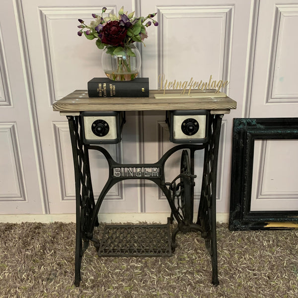 Singer Table Industrial Style Yakisugi Technique Custom Order