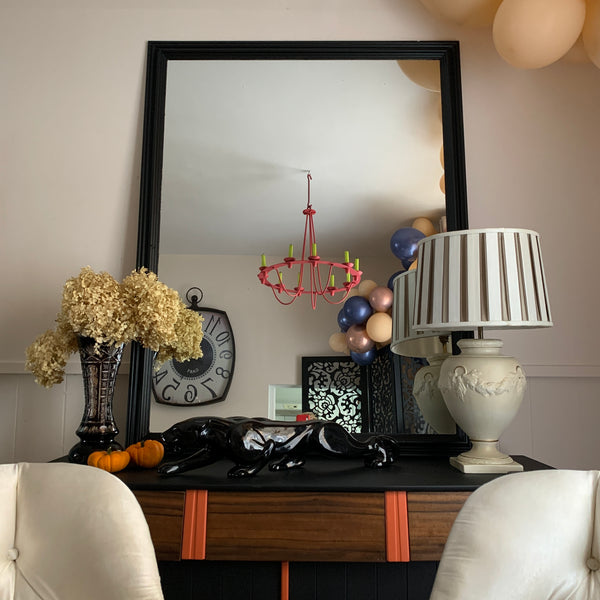 Oversized Mirror Painted Black Chunky Pine Frame