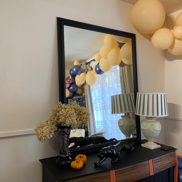 Oversized Mirror Painted Black Chunky Pine Frame