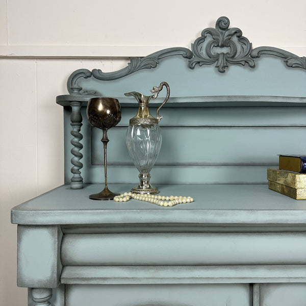 Painted Victorian Chiffonier Barley Twist Dresser Antique Cabinet