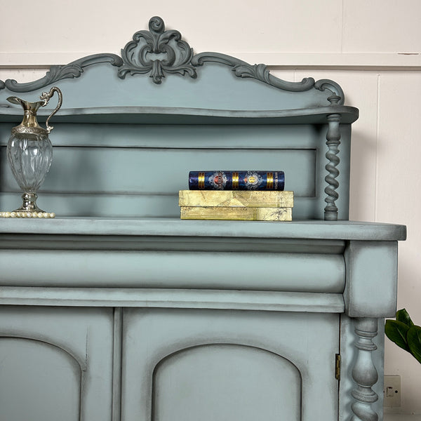 Painted Victorian Chiffonier Barley Twist Dresser Antique Cabinet
