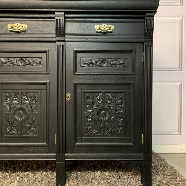 Painted Antique Sideboard Edwardian Black Sideboard