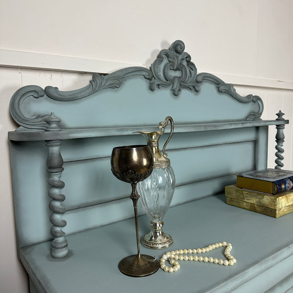 Painted Victorian Chiffonier Barley Twist Dresser Antique Cabinet