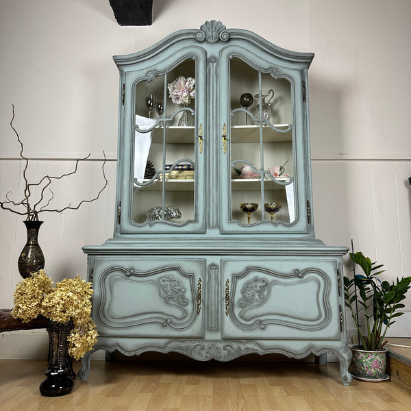 French Antique Display Cabinet Ornate Buffet Carved Cabinet