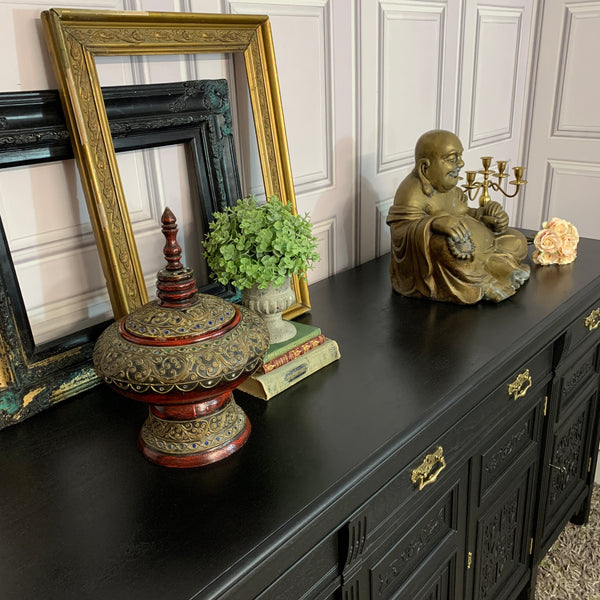 Painted Antique Sideboard Edwardian Black Sideboard