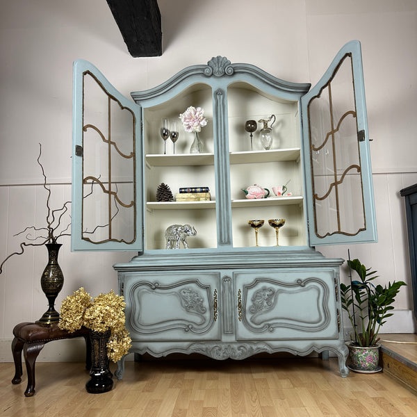 French Antique Display Cabinet Ornate Buffet Carved Cabinet
