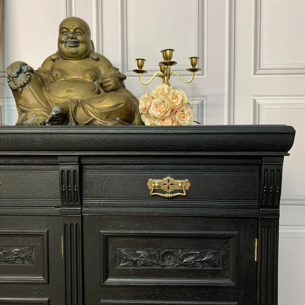 Painted Antique Sideboard Edwardian Black Sideboard