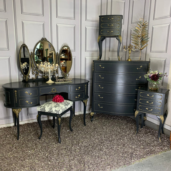 Bedroom Furniture Set by Olympus Black & Gold