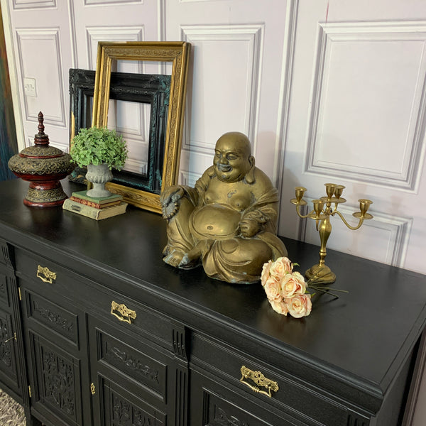 Painted Antique Sideboard Edwardian Black Sideboard