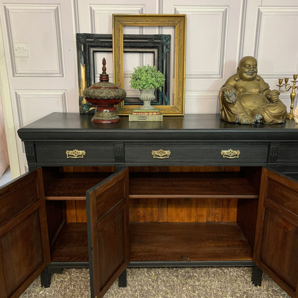 Painted Antique Sideboard Edwardian Black Sideboard