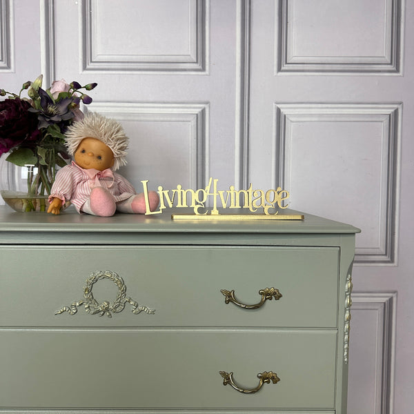 French Style Chest of Drawers Louis Style Drawers Sage Green