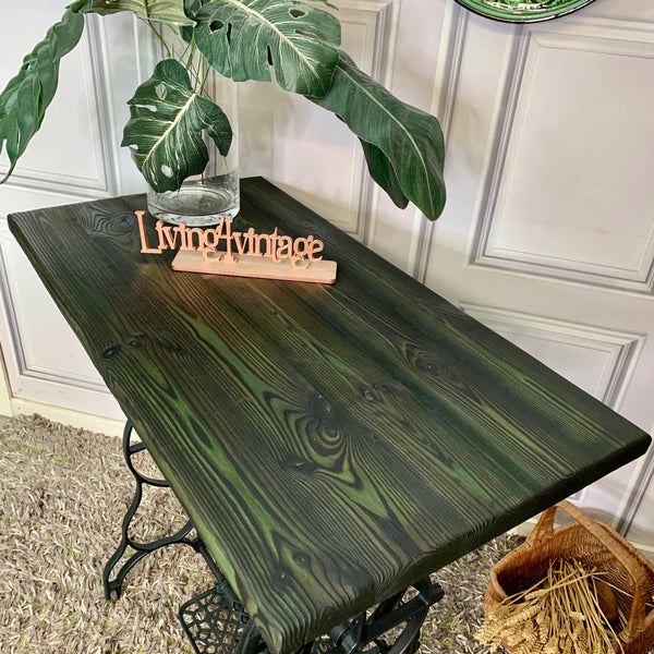 Industrial Style Table Yakisugi Technique Sewing Machine Table