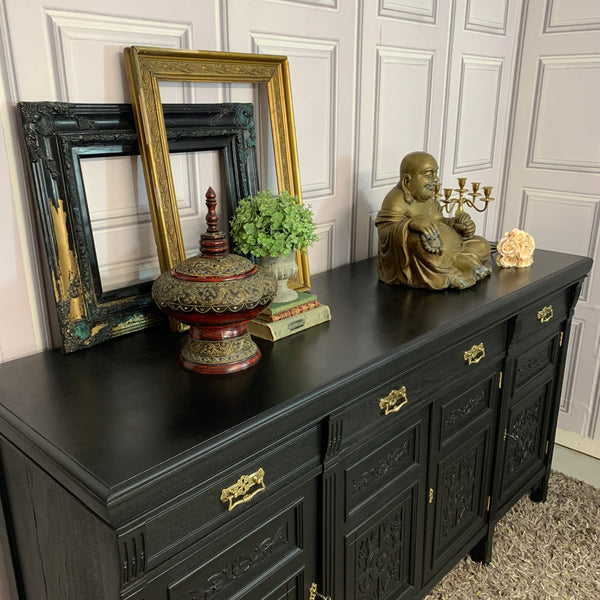 Painted Antique Sideboard Edwardian Black Sideboard