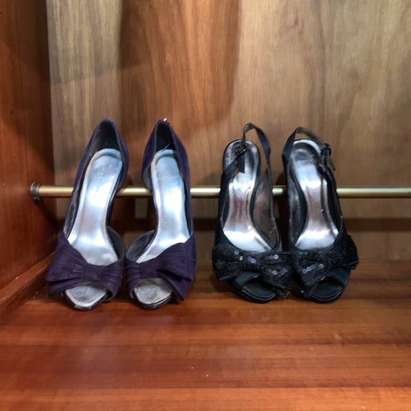 Stag Wardrobe Painted Black & Gold Leaf Flame Details Double Wardrobe