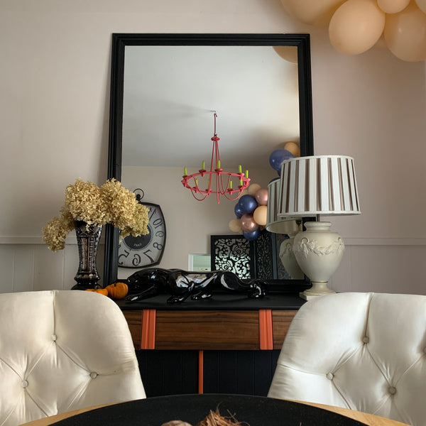 Oversized Mirror Painted Black Chunky Pine Frame
